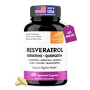 Sandhu Resveratrol s Berberine pro Gut zdraví 124; Dědičný dodatek pro ženy a muže 124; Zelený čaj, Star Anise, DGL, Grape Seed Extract & Quercetin 124; Easy Bloating 124; 60 Kapsle (Balení po 1)