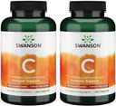 Swanson Timed- Release Vitamin C s Rose HIPS imunitní systém Podpora kůže Kardiovaskulární zdraví Antioxidant dodatek 500 mg 250 Tablety (2 balení)