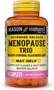 Mason Natural Menopauza Trio: Black Cohosh, Flaxseed, & Soy (rozšířené vydání) - Může usnadnit horké záblesky & noční poty *, podporuje zdravé hormonální rovnováhy *, 30 Kaplety