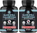 Rozzlobené doplňky Garcinia Cambogia s Probiotika, Gut Zdraví Multivitamin w. Vitamíny A, C, D, E, K, B2, Zink, Selen, Měď, Chrom + Bylinné směsi Kapsle (2- Lahve, 120ct Celkem)