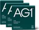 AG1 Athletic Green ens Powder Supplement, Zlepšit Gut zdraví, Multivitamin, Probiotický, Gluten Free, Vegan a Keto Friendly, 75 Vitamíny (cestovní balíčky, 15 Počet) - Classic Formule