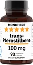 MONOHERB Trans- Pterostilbene 100 mg v jedné tobolce - 90 Vegetariánských tobolek