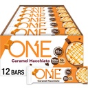 ONE Coffee Shop Caffeined Protein Bary, Karamel Macchiato, gluten zdarma s 20g protein a 65mg kofeinové energie, Pantry Staples, 2.12 oz (12 Počet), Balení May Vars