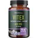Vitex Chasteberry Supplement 600mg Supplex 124; Agnus Castus for Women 's Hormon Balance, Menopauza, Menstrual Regularity & Hormonal Acne * C00124; Certified Gluten- Free, Vegetarian C00124; 90 Kapsle, 3- Month Supply