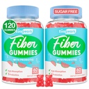 2 Balení - Vláknina pro dospělé, Probiotika a Prebiotická Vláknina, s Inulin, Fos & Chicory Root - pro Regularitu, Digestion & Gut Health - Vegan, Gluten Free, 120 Počet