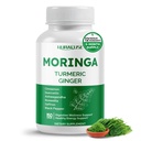 Moringa 12- in-1 dodatek s Turmeric Skořice Quercetin Ashwagandha Ginger Boswellia Nettle Saffron Tart Cherry Garlic - Made in USA