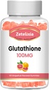 2 Pack Glutathione Kolagenové gumy, Kolagenové gumy s vitamínem C, Glutathione dodatek pro ženy, Vlasové kožní nehty Muscle & Joint, Anti- stárnutí, Vegan, Cukr zdarma, Grape Fruit Flavor, 120 Počet