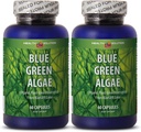 Klamath modré zelené řasy - BLUE GREEN ALGAE 500MG od Klamath Lake - antioxidační nutriční doplňky, spirulina pilulky extra sílu, energetické pilulky pro ženy imunní posilovač - 2 Bot 120 Kapsle