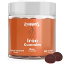Droppels Iron Gummies 18mg pro ženy a muže - Vegan Plant- based Iron Supplementary 124; Podporuje energii a krevní zdraví 124; Pectin- based, Non- GMO, gluten & želatina zdarma 124; Tamarind Flavor, 60 Počet