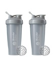 BlenderBottle Classic Shaker Bottle Perfect for Protein Shakes and Pre Workout, 28- Ounce (2 Pack), Pebble Grey