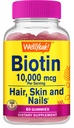 WellYeah High Potency Biotin 10,000 mcg Gummies - pro silnější vlasy, kůže a nehty - Vegan- Friendly, gluten- Free, Non-GMO, a Delicious Berry Flavor - 60 Gummies