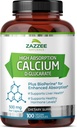 Zazzee High Absorption Calcium D- Glucarate, 500 mg na tobolku, 3 mg BioPerine for Enhanced Absorption, 100 Veganských kapslí, Plus Brokolice 10: 1 Extract, 100% Vegetarian, CDG, All- Natural a Non- GMO
