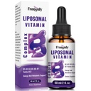Lipozomální vitamin B Komplexní tekutý sublingvální B Komplexní vitaminy doplněk pro ženy Muži lepší absorpce Methylovaný B12, B1, B2, B3, B5, B6, Folát, Biotin pro energii a imunitní podporu - 2.0 oz