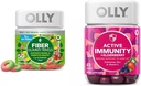 OLLY Fiber Gummy prstence 50ct & Active Imunity + Elderberry Gummies 45ct Berry Flavors Digestivní a imunitní podpora