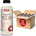 Jarrow Applicas Organic MCT Oil - 16 fl oz - Rychlé palivo pro mozek a svaly - Caprile (C8) + Capric Acid (C10) - Ketogenní dieta Friendly Doplněk - Neochucené (balení po 12)