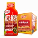 Vitamin Energy Focus + Extra Síla Energy Shot Fruit Punch 48 Pack, 260mg přírodní kofein, B-vitaminy, CoQ10, aminokyseliny, Focus, Productivity & Clarity, Nulový cukr, gluten- Free, 1.93 fl oz