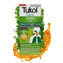 TUKOL Naturals Elderberry Sirup s vitaminem C, D, a zinek, Imunitní podpůrný dodatek s přírodním medem pro dospělé a dospívající, Bylinné Elderberry Boost pro imunitu a antioxidační podporu, 6oz