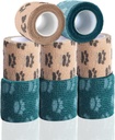 Samotná adhezivní náplast - Vet wrap pro psy No Chew - Medical Cohesive bandage Wrap for Wound Care, Paw Care, První pomoc, Vet Tape for Pet Birds Cat Horses (2 Inch, 8 Rolls, 8 Barvy)