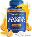 Lipozomální vitamin C 1450mg - 180 Kapsle Ultra Absorpce Ascorbic Acid VIT C Podporuje imunitní systém rozpustný antioxidant a kolagen booster v porovnání s vitaminem C 1000mg nebo 500mg Non- GMO Vegan