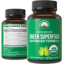 Organic Super Green 150 Kapsle - Zelená šťáva Superfood dodatek s 25 Všechny přírodní organické ingredience. Max Energy a Detox Super Food Pills s Spirulina, Špenát, Kale, Kurkuma, Probiotika