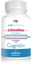 Čisté Nootropics - CDP Cholin (Citicolin) Kapsle 300 mg Kapsle 124; 60 Veg Cap Value Pack 124; Podporuje kognitivní funkce a výkon, paměť, pozornost a zdraví mozku 124; Biologicky dostupný Cognizin