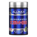 ALLMAX Essentials Ashwagandha KSM-66 (60 Veggie Caps) - Zvýšení svalové síly a zotavení - Non- GMO, gluten zdarma - 30 Služeb