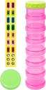 7 Day Pill Pořadatel Pouzdro Stackable Týdenní doplňky Vitamíny Pilulky Držák na pilulky Extra velký Překladatel Pink s etiketou a 2 Další Lids