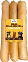 Woofley Extra Thick Collagen Roll (10-12 Inch - 3 PCS) - Chews for Dogs - Bully Stick Rawhide Alternative Dog Chews No Hide Bones for Medium & Large Dogs