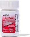 Major Ferosul - Železný sulfát 325mg tablety s 65mg elementárního železa - Železný dodatek pro ženy, muže - Červená - 100 Počet