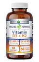Úžasný vitamín D3 5000 IU s vitaminem K2 100 mcg CLAS124; D3 + K2 Complex Supplementary CLAS124; Veggie Capsules CLAS124; Non- GMO CLAS124; gluten Free CLAS124; Made in USA (60 Count)