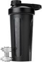 Pan Pen- Shaker Lahve pro proteinové směsi s Twist Cap, 28 oz, Black Protein Shaker Lahvička s Wire Whisk Ball, Shaker Cup, Mixer Lahvička