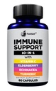Imunitní podpora Booster dodatek s Elderberry, Vitamin C, Echinacea, Kurkuminoidy, Vitamin E, Vitamin B6, Zinek, L-glutamin HCL, Česnek, Lactobacillus Acidophilus:: 60 Počet, 1 Pack