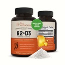Živý uvědomělý vitamin K2 MK7 s doplňkem D3 CLAS124; Podpora zdraví kostí a srdce - patentovaný vitamin K & Vitamin D3 5000 IU - 60 Softgels