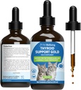 Pet Wellbeing štítné žlázy Podpora Gold pro kočky - Podporuje zdravé štítné žlázy funkce v kočkách, normální metabolismus, Bugleweed, Lemon Balm - Veterinarian- aplikovaný bylinný dodatek 4 fl oz (118 ml)