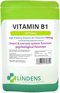 Lindens Vitamin B1 Thiamin 2- Balení 200 Tablety B 1 B-1 Thiamin Přírodní kvalita