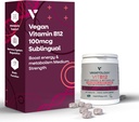 Veganský vitamín B12 Sublingvální dodatek - pro metabolismus a energii, vitaminy a zdravotnické doplňky - (60 tablet)