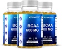 Vitamatic BCAA Gummies - Aminokyseliny z řetízkového řetězce - Peach Flavor - 600mg na jednu porci - 60 Vegan Pectin Based Gummies (3 lahve)