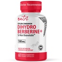 Příroda 's Fusies Dihydroberberine dodatek 100mg 60 Kapsle - s Ceylon Skořice - 5X účinnější než pravidelný Berberine HCL