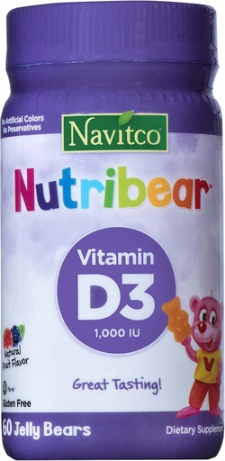 "Nutriční medvěd" Vitamin D3 1000 IU Velký Ochutnávání, 60 Jelly Bears