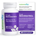 NatureCity TrueResveratrol - Resveratrol Supplement & Anti- Aging Support with 75mg Trans- Resveratrol (98% Pure Veri-te) for Heart, Imunity, Bone & Cognitive Health PHARM124; 60 Veggie Kapsle