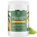 Super Green Powder Superfood + Electrolytes & Tonic Byliny 124; Organic Green, Shilajit, Adaptogens, Antioxidanty, Preobiotic & Probiotic & Postbiotic CU124; pro energii, Gut & Imunitation CU124; Neochucené - 30 Služeb