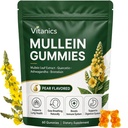 Mullein Gummies, Denní Respirační Zdraví Gummies, 1000mg Mullein Leaf bylinné Extract, Hruška Flavor, Lung zdraví & Sinus Relief (30 Day Supply)
