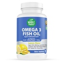 Omega 3 Doplňky rybího oleje, Maximální síla 2400 mg Omega-3, 1440mg Fish Oil, EPA DHA Fatty Acids, Heart Health, Vision, Oko, Mozek, Imunitní podpora pro ženy a muže. Natural Lemon Flavor, 60 ct (1)