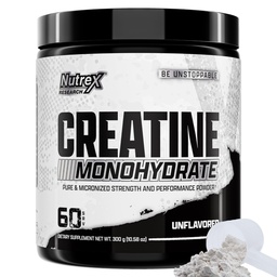 Nutrex Research Creatine Monohydrát Prášek 60 Doručování 124; Neochucené 5G Mikronizované Creatin Powder 124; Gluten zdarma