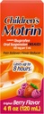 Motrin Oral Suspension Medicine, 100 mg Ibuprofen, Kids Fever Reducer & Pain Reliever for Minor Aches & Pains Due to Cold & Flu, Alcohol- Free, Berry Ochucené, 4 fl. oz