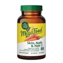 MegaFood Skin, nehty a vlasy 2 - Vitamíny pro ženy a muže - Biotin, Vitamin A, C, Zinek, B6, E, Pantotenová kyselina - Vegan - Vyrobeno bez 9 potravinových alergenů - 60 Tabs (30 Služeb)