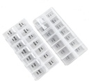 2 Pack OPP Clear Daily Pill Box Organizátor, Týdenní Pill Organizátor 2 krát denně pro pilulky, doplňky a léky, Am Pm Pill Organizátor 7 den, Pill Box 7 Den - 6.7 x 3.2 x 1 palec