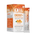 OM MUSHROOM SUPERFOOD Energy Plus Houba Powder Drink Mix, Citrus Orange, Single Serve, 10 Počet, Houbová směs, Cordyceps, Yerba Mate, Tumerický, Vitamin B Complex, Pre- Workout, Imunitní dodatek