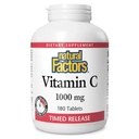 Přírodní faktory Vitamin C 1000 mg Time Release, Antioxidant Podpora pro imunitní a kostní zdraví, 180 Tablety