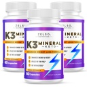 ZELSO (3 balení) K3 Minerální hubnutí pilulky pro ženy a muže, K3 Minerální pilulky - K3 Sůl Mineral, Vitamin + K3 Kapsle dodatek pro Keto Váha Ztráta - 3 měsíce Dodávka
